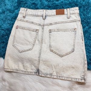 BDG High Rise Acid Wash Distressed Denim Skirt 4